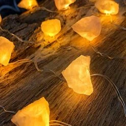 Genuine Rose Quartz Crystal Decorative String Lights Raw Stone Color Changing 8.5ft 20 LEDs USB Plug In Battery Operated With Remote For Bedroom Chakra Décor Nature Ornaments Nightlight Wedding Décor -Department 56 Shop 51BmKZH6xFL