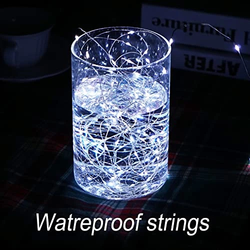 SmilingTown Starry Fairy String Lights 24 Pack 20 LED/Strand 7.2ft Firefly Copper Wire Lights Battery Powered Lights For Wedding Party Table Centerpiece Halloween Christmas Decorations (Cool White) 4 SmilingTown Starry Fairy String Lights 24 Pack 20 LED/Strand 7.2ft Firefly Copper Wire Lights Battery Powered Lights For Wedding Party Table Centerpiece Halloween Christmas Decorations (Cool White) - Image 4