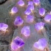 JASHIKA Genuine Amethyst Crystal Fairy Lights, Natural Healing 20 Raw Stones String Of Lights 6.5ft Remote Control USB Plug In For Reiki Ornaments Bedroom Wedding Decoration