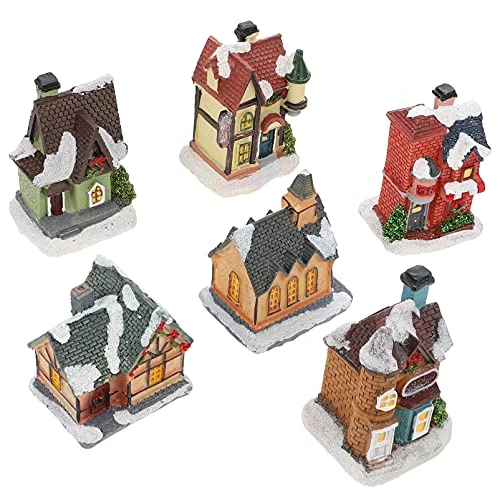 ABOOFAN 6Pcs Christmas Village Sets LED Lighted Christmas Village Houses Pre- Lit Tiny Resin Collectible Building DIY Christmas Doll Figurine Holiday Christmas Tree Ornaments 6 ABOOFAN 6Pcs Christmas Village Sets LED Lighted Christmas Village Houses Pre- Lit Tiny Resin Collectible Building DIY Christmas Doll Figurine Holiday Christmas Tree Ornaments - Image 6