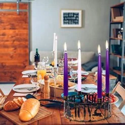 Rocinha Advent Candle Holder, Rustic Advent Ring With Hope Peace Joy Love Meaningful Word - Christmas Advent Wreath Candle Holder Christian Tradition Christmas Decoration For Home Religious Gift -Department 56 Shop 51D3lpyX26L