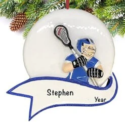 Personalized Lacrosse Ornaments For Christmas Tree 2022 – Polyresin Lacrosse Shoot Christmas Ornament – LAX Sports Fan Ornaments – Lacrosse Gifts For Boys, Lacrosse Coach Gifts – Lacrosse Décor -Department 56 Shop 51D7slaftGL