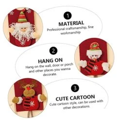 VOSAREA 3pcs Christmas Door Hanging Sculpture Decor Sign For Front Door Miniture Decoration Reindeer Door Hanger Christmas Door Knob Pendants Xmas Party Christmas Ornament Door Decorations -Department 56 Shop 51DD8tivQWL