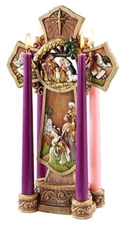Creative Brands Avalon Gallery-Wreath Advent Candleholder, 13-Inch, Multicolor