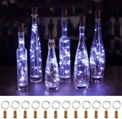 Wine Bottle Lights With Cork, 10 Pack 20 LED Waterproof Battery Operated Cork Lights, Silver Wire Mini Fairy Lights For Liquor Bottles DIY Party Bar Christmas Holiday Wedding Déco -Department 56 Shop 51DqgPJdz6L. AC