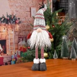 Christmas Lights Gnome Decorations For Valentine With Music Funciton, 2022 Ornaments Handmade Xmas Standing Figurine With Grey Snow Hat, 24 Inch Red Swedish Tomte Santa Holiday Elf Indoor Decor Gifts -Department 56 Shop 51Dz hahMML. AC