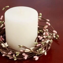 Artificial Red Pip Berry Candle Rings – Pack Of 6 Red Christmas Berry Farmhouse Home Decor For Centerpiece Decorations And Small Wreaths (Size: 7" Diam) -Department 56 Shop 51Dz4YpJSrL. AC