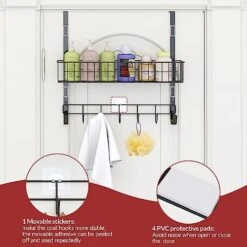 Meluke Over The Door Hooks With 2 Wreath Hangers And Storage Basket, 15'' Door Wreath Hook, Multifunctional Over The Door Organizer Storage Coat Hooks For Front Door,Bathroom,Bedroom 8 Meluke Over The Door Hooks With 2 Wreath Hangers And Storage Basket, 15'' Door Wreath Hook, Multifunctional Over The Door Organizer Storage Coat Hooks For Front Door,Bathroom,Bedroom -Department 56 Shop 51Dzpj22cIL