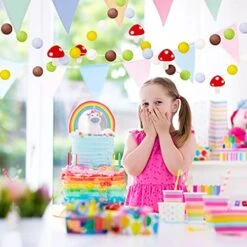 Tatuo 2 Pieces Felt Mushroom Garlands Mushroom Hanging Ornaments Felt Mushroom Shaped Pom Pom Hanging Garland Banner Decorations For Christmas Wedding Holiday Baby Shower Home Decoration -Department 56 Shop 51EaSzYPnkL