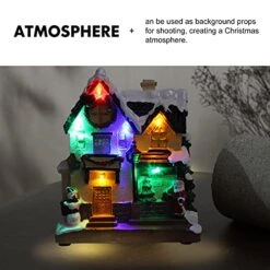 VOSAREA Lighted Christmas Village House LED Resin House Night Light Table Decoration For Kids Xmas Holiday Home Decor Style 1 -Department 56 Shop 51EbxzuIttS