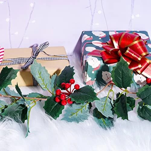 Jiebor Christmas Garland Red Berry Green Leaf Garland Artificial Holly Leaves Garland For Christmas Tree Mantle Fireplace Winter Holiday Home Outdoor Indoor Front Door Window Wall Decorations 5.7Ft 6 Jiebor Christmas Garland Red Berry Green Leaf Garland Artificial Holly Leaves Garland For Christmas Tree Mantle Fireplace Winter Holiday Home Outdoor Indoor Front Door Window Wall Decorations 5.7Ft - Image 6