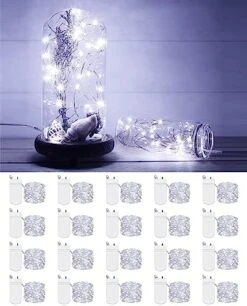 20 Pack Fairy Lights Battery Operated 3.3ft 20 LED Mini String Lights Twinkle Lights Copper Wire Firefly Starry Lights For Mason Jars Wedding Party Christmas Centerpiece Table Decorations, Warm White -Department 56 Shop 51EiyCdSchL. AC