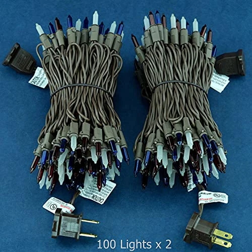 SWEET SHINE Red White & Blue Christmas Lights, 200 Lights 66 Ft Brown Wires, Pack Of 2 Strands 100 Count UL Listed Patriotic String Light (Red, White & Blue) 4 SWEET SHINE Red White & Blue Christmas Lights, 200 Lights 66 Ft Brown Wires, Pack Of 2 Strands 100 Count UL Listed Patriotic String Light (Red, White & Blue) - Image 4