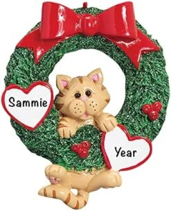 Personalized Orange Tabby Cat Ornaments For Christmas Tree - Polyresin Orange Tabby Cat Ornament - Cutest Orange Tabby Cat Gifts For Cat Lovers - Charming Unique Cats First Christmas Ornament 2022 -Department 56 Shop 51F3k4a30DL. AC