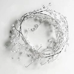 40" Clear Diamond Beaded Garlands Wire String Acrylic Crystal Garland Wedding Party Decoration Wreath DIY Wedding Centerpiece Decor Crystal Diamond Branch (Pack Of 2)