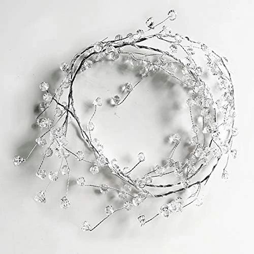40" Clear Diamond Beaded Garlands Wire String Acrylic Crystal Garland Wedding Party Decoration Wreath DIY Wedding Centerpiece Decor Crystal Diamond Branch (Pack Of 2) 4 40" Clear Diamond Beaded Garlands Wire String Acrylic Crystal Garland Wedding Party Decoration Wreath DIY Wedding Centerpiece Decor Crystal Diamond Branch (Pack Of 2) - Image 4