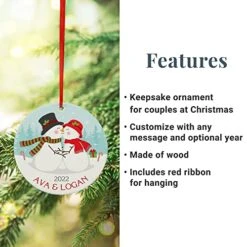 Let's Make Memories Personalized Couples First Christmas Round Ornament - Snowmen - Holiday Decor -Department 56 Shop 51F8cTTsfAL