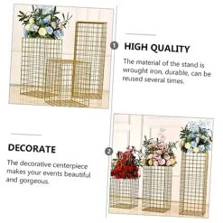 VOSAREA Square Frame Style Guide Wedding Column Party Flowers Rack Wedding Flower Rack Party Flower Stand Column For Wedding Flower Stand For Party Flower Arrangement Wrought Iron Arched -Department 56 Shop 51FIS5Pio3L