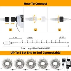 VTECHOLOGY Christmas Lights, 200 LEDs 66FT Dual Color Changing Christmas Tree Lights With 11 Modes, Outdoor Indoor String Lights For Christmas Holidays Party Wedding Decor -Department 56 Shop 51FezzK90XL