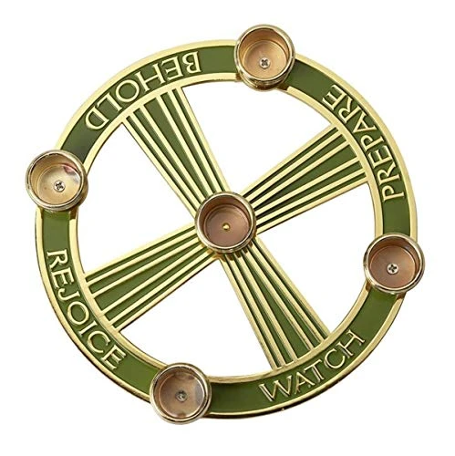 Candleholder Advent Wreath, Christmas Table Centerpiece For Candles, Holiday Home Decor 7 Inch 1 Candleholder Advent Wreath, Christmas Table Centerpiece For Candles, Holiday Home Decor 7 Inch