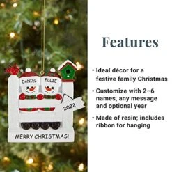 Let's Make Memories Personalized Snowman Family Ornament - Christmas Ornament - Customize 4 Names, Message, Year -Department 56 Shop 51G3XkuJyTL