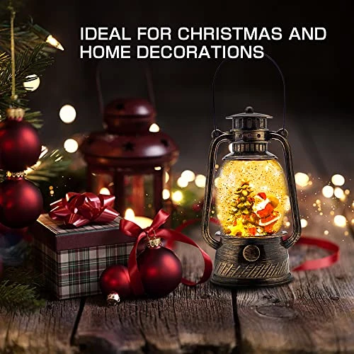NORYER Musical Snow Globe Lanterns In 2 Pack, Lighted USB/Battery Operated Swirling Singing Water Glittering Lantern, Snow Globes Lantern For Adults And Kids Christmas Decoration (Carolers) 3 NORYER Musical Snow Globe Lanterns In 2 Pack, Lighted USB/Battery Operated Swirling Singing Water Glittering Lantern, Snow Globes Lantern For Adults And Kids Christmas Decoration (Carolers) - Image 3
