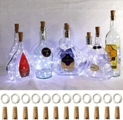 Ehome Wine Bottle Lights With Cork, 12 Pack 20LED Fairy String Lights Battery Operated, 7.2ft Silver Copper Wire Cork Lights For Liquor Bottles Party Christmas Decoration Halloween Wedding - White 7 Ehome Wine Bottle Lights With Cork, 12 Pack 20LED Fairy String Lights Battery Operated, 7.2ft Silver Copper Wire Cork Lights For Liquor Bottles Party Christmas Decoration Halloween Wedding - White -Department 56 Shop 51G7uo299kL. AC