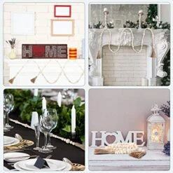 2 Pieces Christmas Wood Bead Garland With Tassels 14.8 Feet Farmhouse Wooden Bead Hanging Garland Natural Holiday Tiered Tray Decor For Christmas Decoration (Natural Wood Color) -Department 56 Shop 51GKOEeJdOL