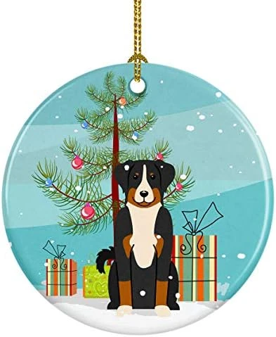 Caroline's Treasures Merry Christmas Tree Staffordshire Bull Terrier Brown Ceramic Ornament Christmas Tree Hanging Decorations For Home Christmas Holiday, Party, Gift, 3 In, Multicolor 4 Caroline's Treasures Merry Christmas Tree Staffordshire Bull Terrier Brown Ceramic Ornament Christmas Tree Hanging Decorations For Home Christmas Holiday, Party, Gift, 3 In, Multicolor - Image 4