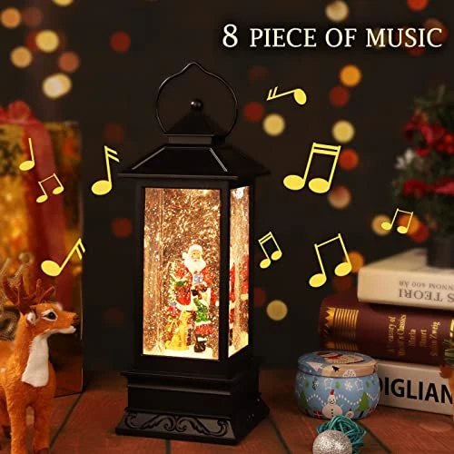 Christmas Decorations Christmas Musical Snow Globe Lantern, Christmas Table Lantern Caroler Lighted Water Lantern USB & Battery Operated, Christmas Home Decor And Xmas Gift 2 Christmas Decorations Christmas Musical Snow Globe Lantern, Christmas Table Lantern Caroler Lighted Water Lantern USB & Battery Operated, Christmas Home Decor And Xmas Gift - Image 2