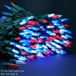 YULETIME Red White & Blue LED Christmas Lights With Green Wire, 66 Feet 200 Count UL Certified Commercial Grade String Light Set For Independence Day Patriotic Holidays (Red White & Blue) 18 YULETIME Red White & Blue LED Christmas Lights With Green Wire, 66 Feet 200 Count UL Certified Commercial Grade String Light Set For Independence Day Patriotic Holidays (Red White & Blue) -Department 56 Shop 51HBObCSR6L