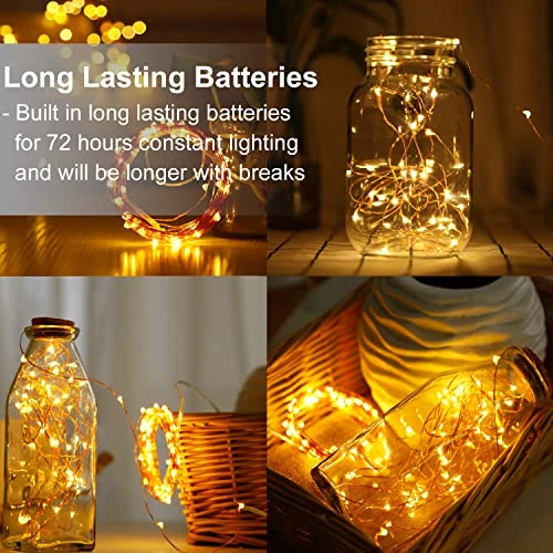 LEDIKON 20 Pack LED Fairy Lights Battery Operated String Lights - 3.3ft 20 LED,Copper Wire Warm White | Wedding,Party Centerpieces,Table Decor | DIY Crafts,Graduation,Home Decor | Mason Jars Décor 3 LEDIKON 20 Pack LED Fairy Lights Battery Operated String Lights - 3.3ft 20 LED,Copper Wire Warm White | Wedding,Party Centerpieces,Table Decor | DIY Crafts,Graduation,Home Decor | Mason Jars Décor - Image 3