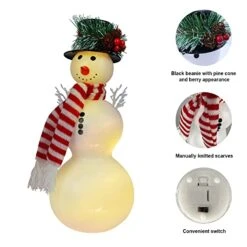 Winter Decorations For Home, YEAHOME 3 Pcs Pre-lit Glass Snowman Decor Christmas Decorations Indoor, Lighted Winter Decor For Living Room Fireplace Table Home Decor -Department 56 Shop 51HSq67B5sL