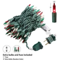 Christmas String Lights - 24ft 100 Incandescent Multi Color Mini Bulbs Lights,Green&White&Red Lighting Decor For Outdoor&Indoor Use, Fairy Garden, Yard, Home, Party, Holiday, Halloween Decoration -Department 56 Shop 51HYWk0zOnL