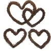 Yalulu 4pc 4-10 Inch Christmas Rattan DIY Craft Projects Natural Twig Grapevine Heart Shaped Garland Hanging Wreaths Rattan Festive Shop Window Door Decor