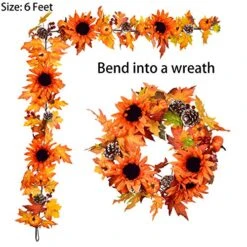 DearHouse Fall Maple Leaf Garland - 6ft/Piece Artificial Berries Sunflower Pine Cones Pumpkin Autumn Garland Decoration For Wedding Party Thanksgiving Dinner Fireplace Door Backdrop Decor 8 DearHouse Fall Maple Leaf Garland - 6ft/Piece Artificial Berries Sunflower Pine Cones Pumpkin Autumn Garland Decoration For Wedding Party Thanksgiving Dinner Fireplace Door Backdrop Decor -Department 56 Shop 51HqfprEcaL