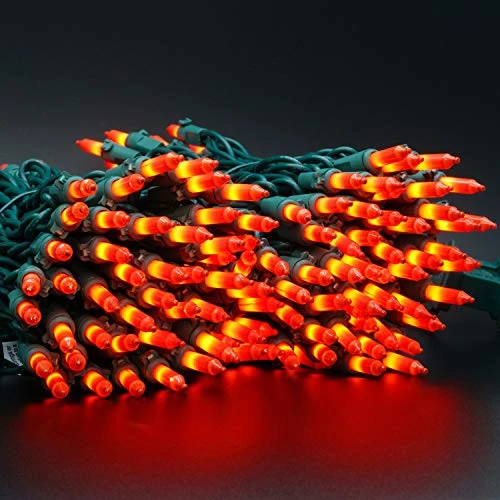 YULETIME Orange String Lights With Green Wire, 66 Feet 200 Count UL Certified Christmas Light, Pack Of 2 Sets 33 Ft 100 Opaque Mini Light Set For Halloween Thanksgiving Holidays (Orange) 5 YULETIME Orange String Lights With Green Wire, 66 Feet 200 Count UL Certified Christmas Light, Pack Of 2 Sets 33 Ft 100 Opaque Mini Light Set For Halloween Thanksgiving Holidays (Orange) - Image 5
