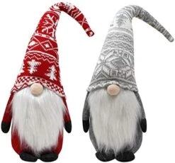JOYIN 2 PCS Christmas Gnome Swedish Santa Tomte Plush Couple Ornament Red And Grey Christmas Decoration -Department 56 Shop 51I30IMv1SL. AC