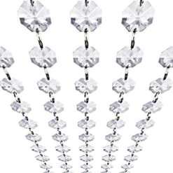 33ft K9 Glass Crystal Garland Strands - Hanging Chandelier Gem Bead Chain - 14mm Clear Octagon Prism Diamond String Decorations For Wedding Party Manzanita Centerpiece Christmas Tree -Department 56 Shop 51I3uGFzjKL. AC 1