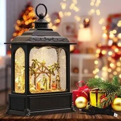 Wondise Christmas Muscal Snow Globe With Timer, USB Plug-in & Battery Operated Spinning Water Glitters Lighted Singing Snow Globe Lantern For Christmas Decorations(Santa) -Department 56 Shop 51IQZIvegSL. AC