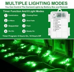 GENERIC 45LED St Patricks Day Garland Lights For St Patricks Day Decorations, 8 Modes Shamrock St Patricks Day Lights Battery Operated Shamrock Lights St Patricks Decor For The Home Wall Door Table Mantel -Department 56 Shop 51ISFukQbuL