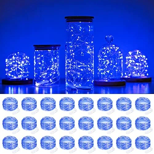 SmilingTown Starry Fairy String Lights 24 Pack 20 LED/Strand 7.2ft Firefly Copper Wire Lights Battery Powered Lights For Wedding Party Table Centerpiece Halloween Christmas Decorations (Cool White) 6 SmilingTown Starry Fairy String Lights 24 Pack 20 LED/Strand 7.2ft Firefly Copper Wire Lights Battery Powered Lights For Wedding Party Table Centerpiece Halloween Christmas Decorations (Cool White) - Image 6
