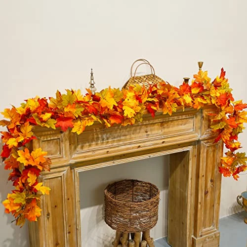 3 Pcs 【Upgrade Length】 7FT Fall Maple Leaf Garland, Anna's Whimsy Artificial Maple Garland, Hanging Vine Garland Artificial Autumn Vines For Home Wedding Fireplace Party Thanksgiving Decor 3 3 Pcs 【Upgrade Length】 7FT Fall Maple Leaf Garland, Anna's Whimsy Artificial Maple Garland, Hanging Vine Garland Artificial Autumn Vines For Home Wedding Fireplace Party Thanksgiving Decor - Image 3