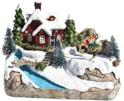 Forart Christmas Decorations Christmas Colorful Music Luminous House Snow Small House Home Decoration Resin Christmas Scene Village Houses Town Christmas Ornaments -Department 56 Shop 51IcegAfxcL. AC