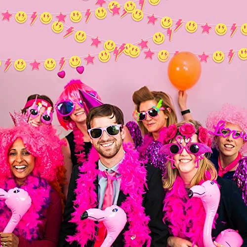 4Pcs Preppy Smile Face Lighting Star Garland Party Decoration College Room Decor, Back To School Dorm Classrooms Decorations, Trendy Style Sweet Room Decor For Teen Girls Back To School Gifts 6 4Pcs Preppy Smile Face Lighting Star Garland Party Decoration College Room Decor, Back To School Dorm Classrooms Decorations, Trendy Style Sweet Room Decor For Teen Girls Back To School Gifts - Image 6