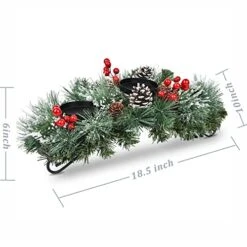 Woofty 18.5 Inch Christmas Candle Holder Centerpiece, Pine Cones And Red Berry Table Centerpiece With 3 Candle Holders Table Accent Centerpiece For Festival Home Decoration -Department 56 Shop 51IzdYkZCBL