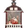 Victory Creative Barn House Christmas Lighted Snow Globe Lantern 9.5" H Musical Snow Globe With Swirling Glitter Battery Operated & Timer & USB -Department 56 Shop 51JCFIq5UwL