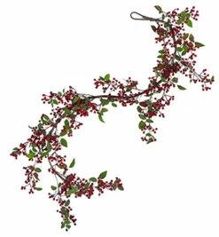 Leaf Design UK Artificial Christmas Wreaths & Garlands, Red Berry Natural Garland, 150cm