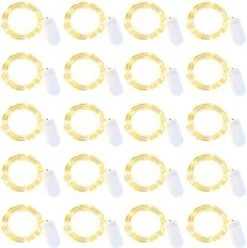 20 Packs Fairy String Lights,Waterproof Battery Operated Fairy Lights,6.6FT 20 LEDs Christmas Starry Firefly Lights,Lights For Wedding Party Indoor Outdoor Decoration(Warm White) -Department 56 Shop 51KUzCfyi4L. AC