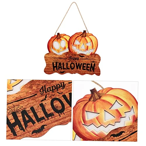 VOSAREA 3pcs Haunted For Trick Rustic Halloween Front Hanging Themed Decor Signs With Home Hangers Outdoor Sign Indoor Lighted House Battery Up Treat Pumpkin Decoration Lamp O Window 2 VOSAREA 3pcs Haunted For Trick Rustic Halloween Front Hanging Themed Decor Signs With Home Hangers Outdoor Sign Indoor Lighted House Battery Up Treat Pumpkin Decoration Lamp O Window - Image 2
